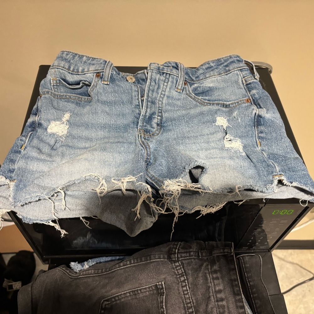 Light washed denim shorts